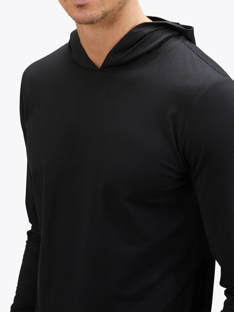 AO Long Sleeve Hooded Curve Hem Tee