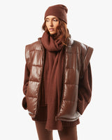 Snap Off Sleeve Puffer Jacket - Cacao