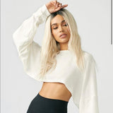 Slouchy Crop Pullover - Ivory